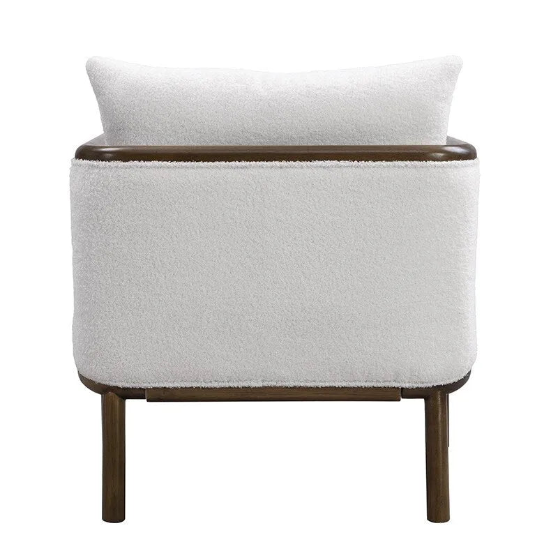 Set di 2 Poltrone Accent in Tessuto Sherpa, Poltrona Imbottita con Struttura in Legno Massello