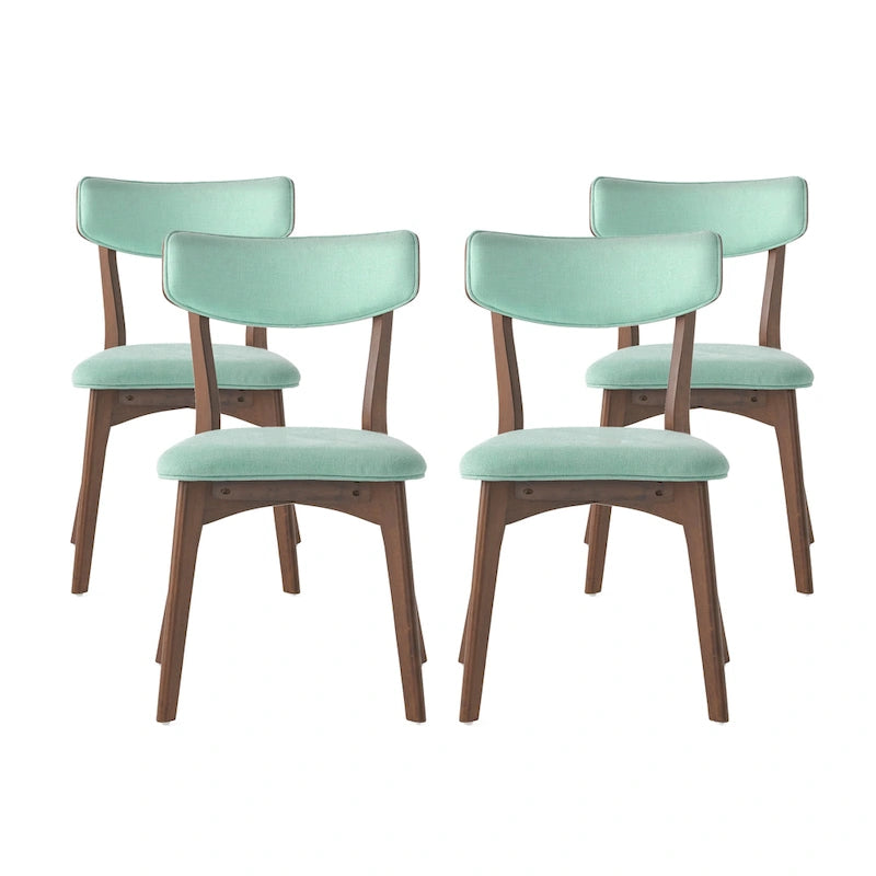 Chazz Mid-Century Modern Upholstered Rubberwood Dining Chairs (Set of 4) by 