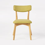 Sedie da pranzo imbottite in legno di gomma stile Mid-Century Modern, set da 4