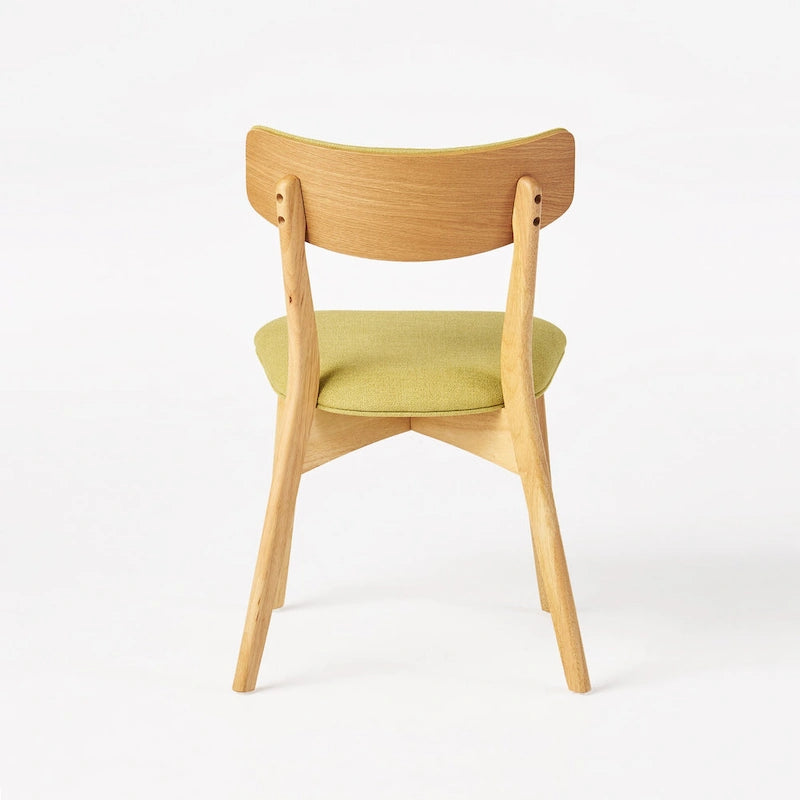 Sedie da pranzo imbottite in legno di gomma stile Mid-Century Modern, set da 4