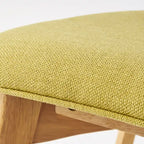 Sedie da pranzo imbottite in legno di gomma stile Mid-Century Modern, set da 4