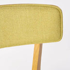 Sedie da pranzo imbottite in legno di gomma stile Mid-Century Modern, set da 4