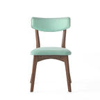 Sedie da pranzo imbottite in legno di gomma stile Mid-Century Modern, set da 4
