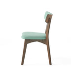 Sedie da pranzo imbottite in legno di gomma stile Mid-Century Modern, set da 4
