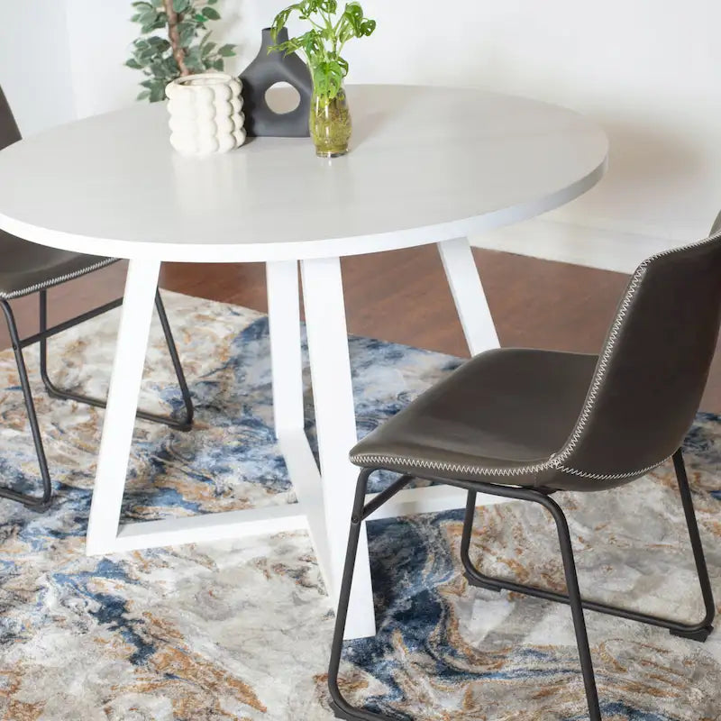 Set di Tavolo e Sedie da Pranzo Compatto, Set di Tavolo e Sedie da Conversazione con Gambe di Sedie in Metallo per Ufficio Soggiorno
