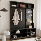 Appendiabiti Moderno con Scarpiera, Mobile Porta Scarpe, Ripiani e Pannello Forato, per Ingresso e Corridoio, Soggiorno