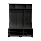 Appendiabiti Moderno con Scarpiera, Mobile Porta Scarpe, Ripiani e Pannello Forato, per Ingresso e Corridoio, Soggiorno