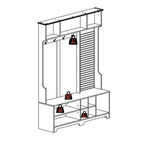 Appendiabiti Moderno con Scarpiera, Mobile Porta Scarpe, Ripiani e Pannello Forato, per Ingresso e Corridoio, Soggiorno