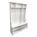 Appendiabiti Moderno con Scarpiera, Mobile Porta Scarpe, Ripiani e Pannello Forato, per Ingresso e Corridoio, Soggiorno