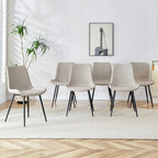 Set di 4 sedie da pranzo, sedia da pranzo familiare con schienale in pelle, sedia da pranzo comoda per cucina con cuscino extra largo