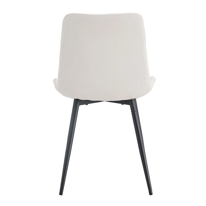 Set di 4 sedie da pranzo, sedia da pranzo familiare con schienale in pelle, sedia da pranzo comoda per cucina con cuscino extra largo