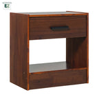 Comodino moderno in legno massello con 1 cassetto, facile da montare
