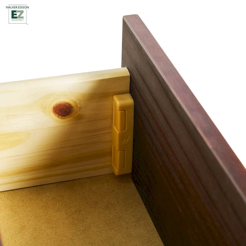 Comodino moderno in legno massello con 1 cassetto, facile da montare