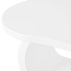 Tavolino da caffè moderno a forma di nuvola con piano spesso 1,5 pollici, tavolino laterale irregolare in stile crema con gambe curve, tavolino d'appoggio dal design unico
