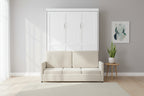 White Full Size Multifunctional Murphy Bed with Cushion and Storage