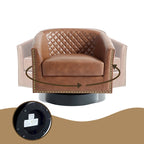 Set di 2 Poltrone Girevoli a Barilotto in Similpelle con Borchie