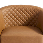 Set di 2 Poltrone Girevoli a Barilotto in Similpelle con Borchie