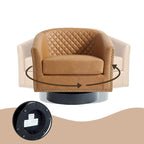 Set di 2 Poltrone Girevoli a Barilotto in Similpelle con Borchie