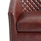 Set di 2 Poltrone Girevoli a Barilotto in Similpelle con Borchie