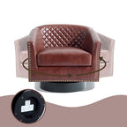 Set di 2 Poltrone Girevoli a Barilotto in Similpelle con Borchie