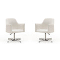 Sedie girevoli accentate in similpelle cromata con altezza regolabile, set da 2