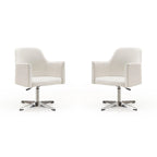 Sedie girevoli accentate in similpelle cromata con altezza regolabile, set da 2
