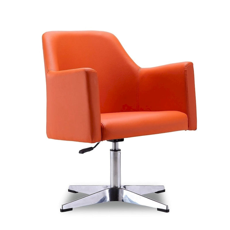 Sedie girevoli accentate in similpelle cromata con altezza regolabile, set da 2