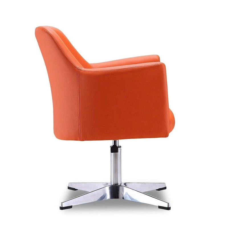 Sedie girevoli accentate in similpelle cromata con altezza regolabile, set da 2