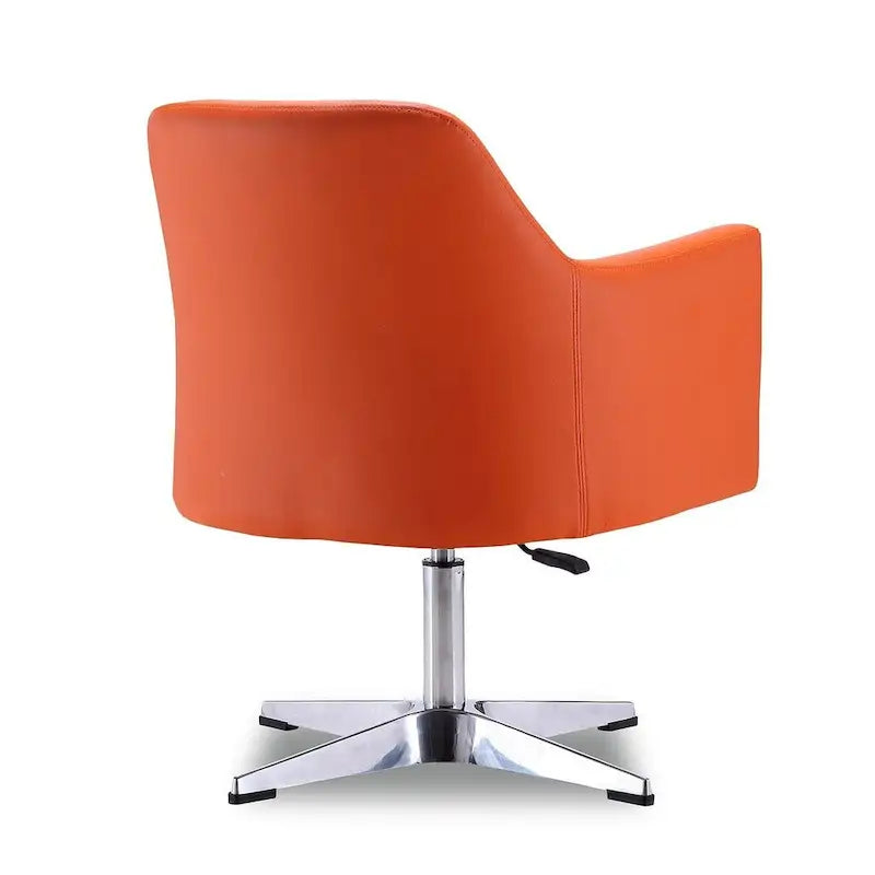 Sedie girevoli accentate in similpelle cromata con altezza regolabile, set da 2