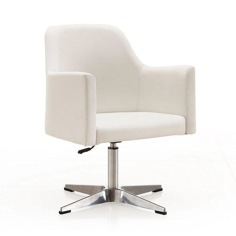 Sedie girevoli accentate in similpelle cromata con altezza regolabile, set da 2