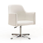 Sedie girevoli accentate in similpelle cromata con altezza regolabile, set da 2