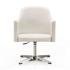 Sedie girevoli accentate in similpelle cromata con altezza regolabile, set da 2