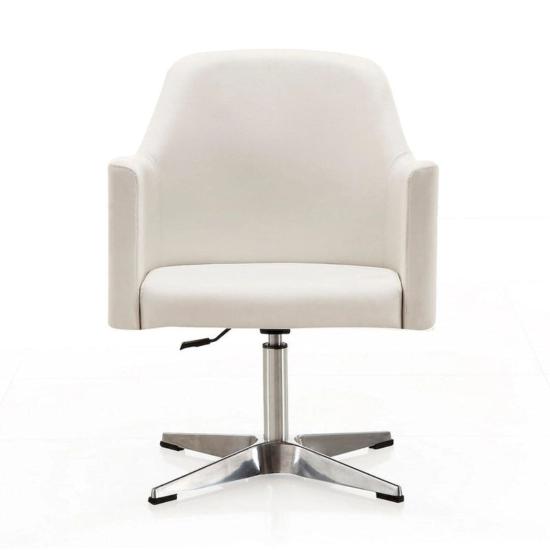 Sedie girevoli accentate in similpelle cromata con altezza regolabile, set da 2