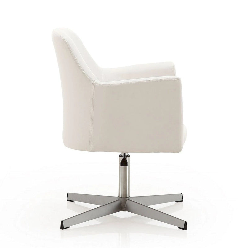 Sedie girevoli accentate in similpelle cromata con altezza regolabile, set da 2