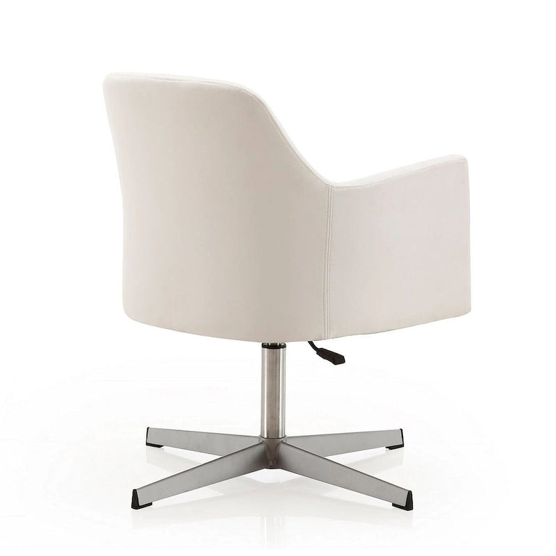 Sedie girevoli accentate in similpelle cromata con altezza regolabile, set da 2