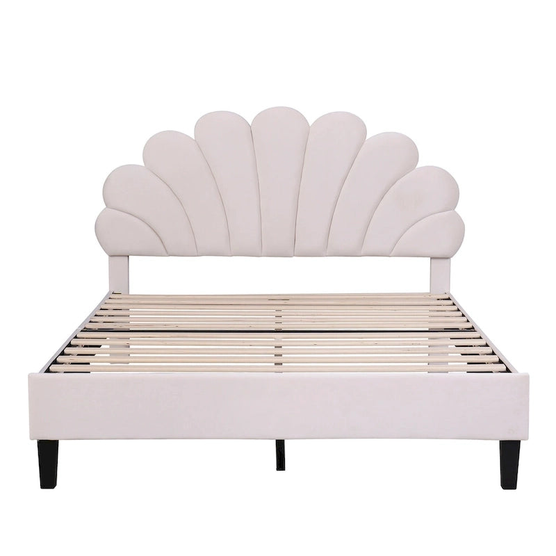 Letto imbottito con testiera floreale
