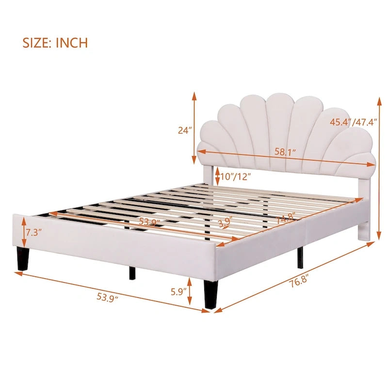 Letto imbottito con testiera floreale