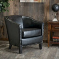 Austin Black Bonded Leather Club Chair by 