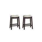 Sgabello da bar in PU grigio, set da 2