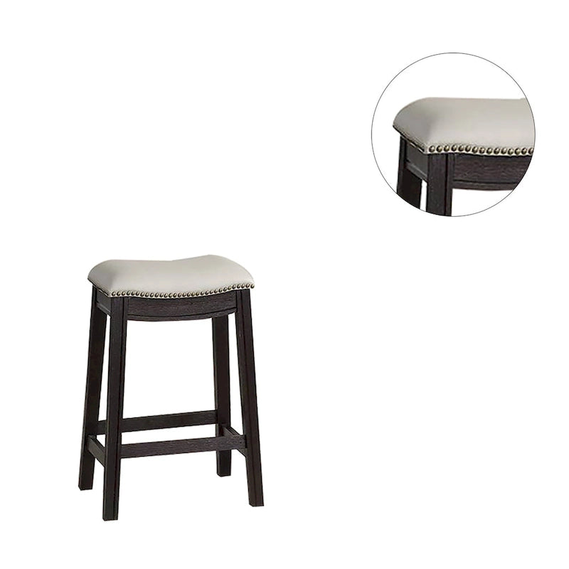 Sgabello da bar in PU grigio, set da 2