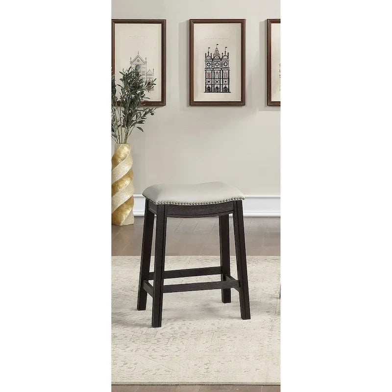 Sgabello da bar in PU grigio, set da 2