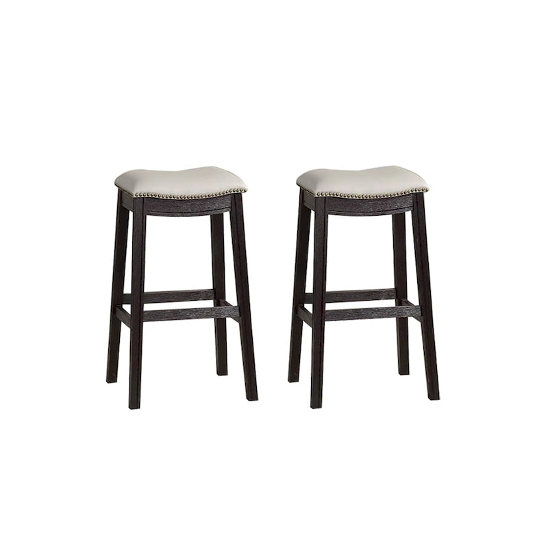 Sgabello da bar in PU grigio, set da 2