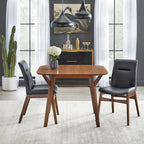 Sedie da pranzo in similpelle stile Mid-Century Modern, set da 2 - Nero e Noce