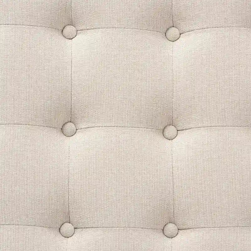 Pouf da cocktail imbottito capitonné con ripiano inferiore - Finitura noce