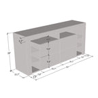 Mobile TV Moderno Lucido da 155 cm con Luci LED e Spazio Contenitivo