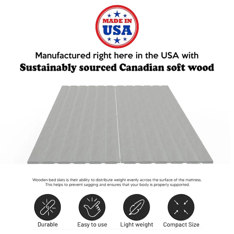 0.75 Doghe in legno di supporto per materasso verticali super resistenti con rivestimento.