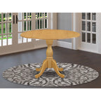  Dublin Modern Kitchen Table - a Round Dining Table Top with Dropleaf & Pedestal Base, (Finish Option)
