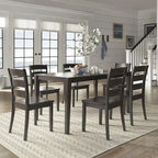 Set da pranzo rettangolare nero anticato da 60 pollici - Stile rustico