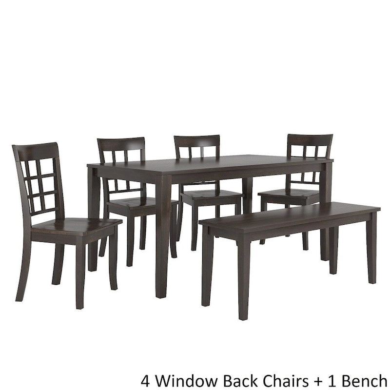 Set da pranzo rettangolare nero anticato da 60 pollici - Stile rustico