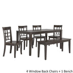Set da pranzo rettangolare nero anticato da 60 pollici - Stile rustico
